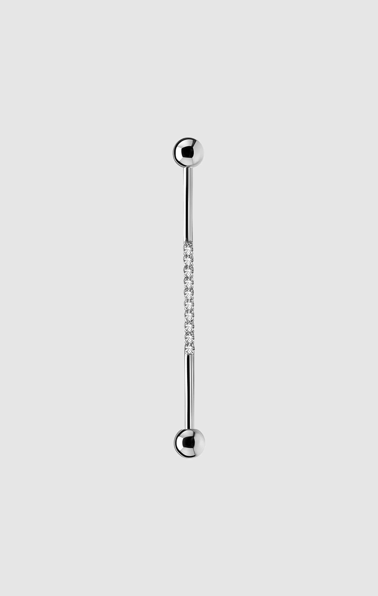 ZicronZest - titanium bar earring with zicronia stones piercing jewelry