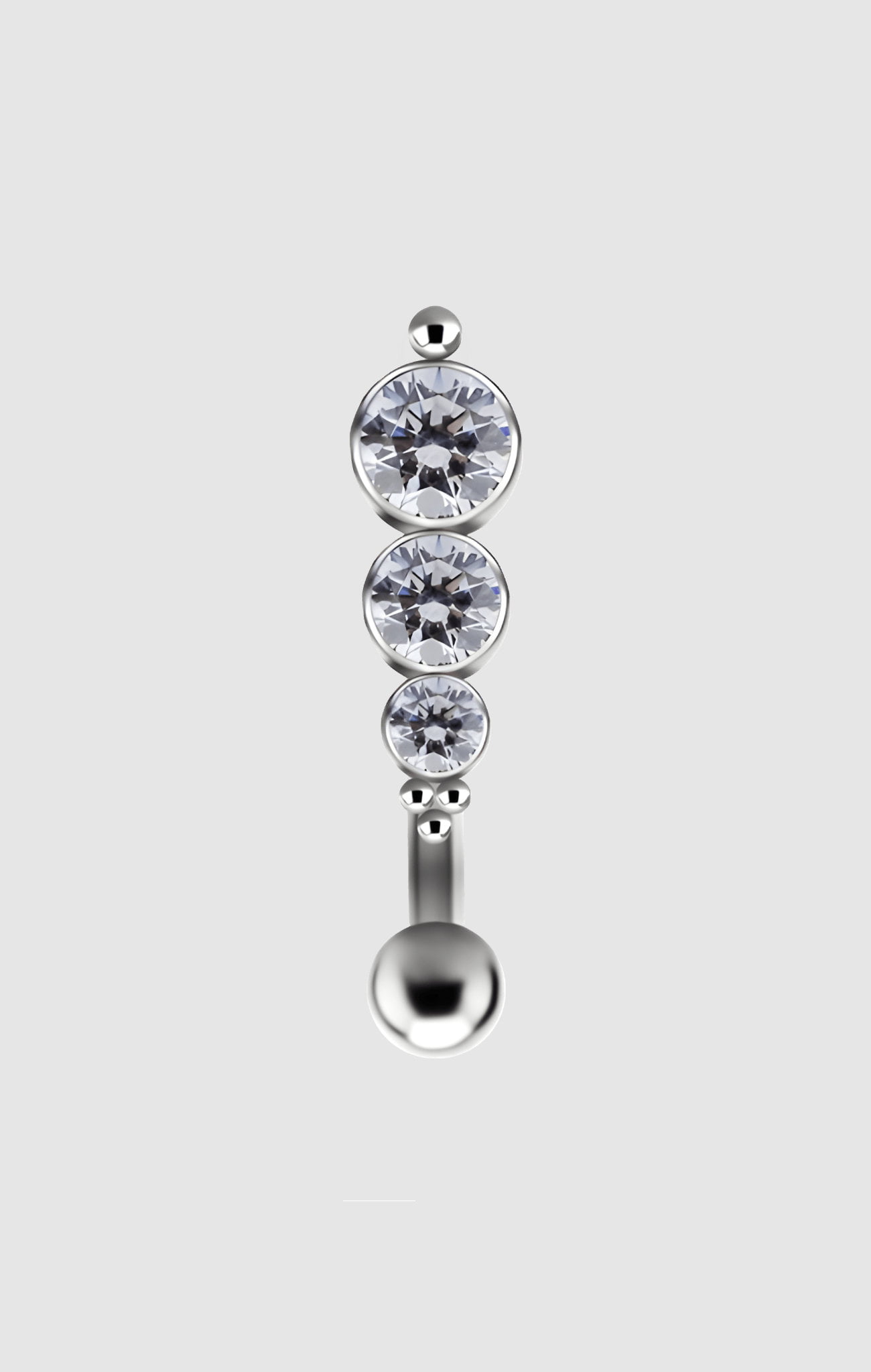 Glow Navel perfect fit clicker jewel made from titanium with zirconia stones, suitable for navel piercings.
