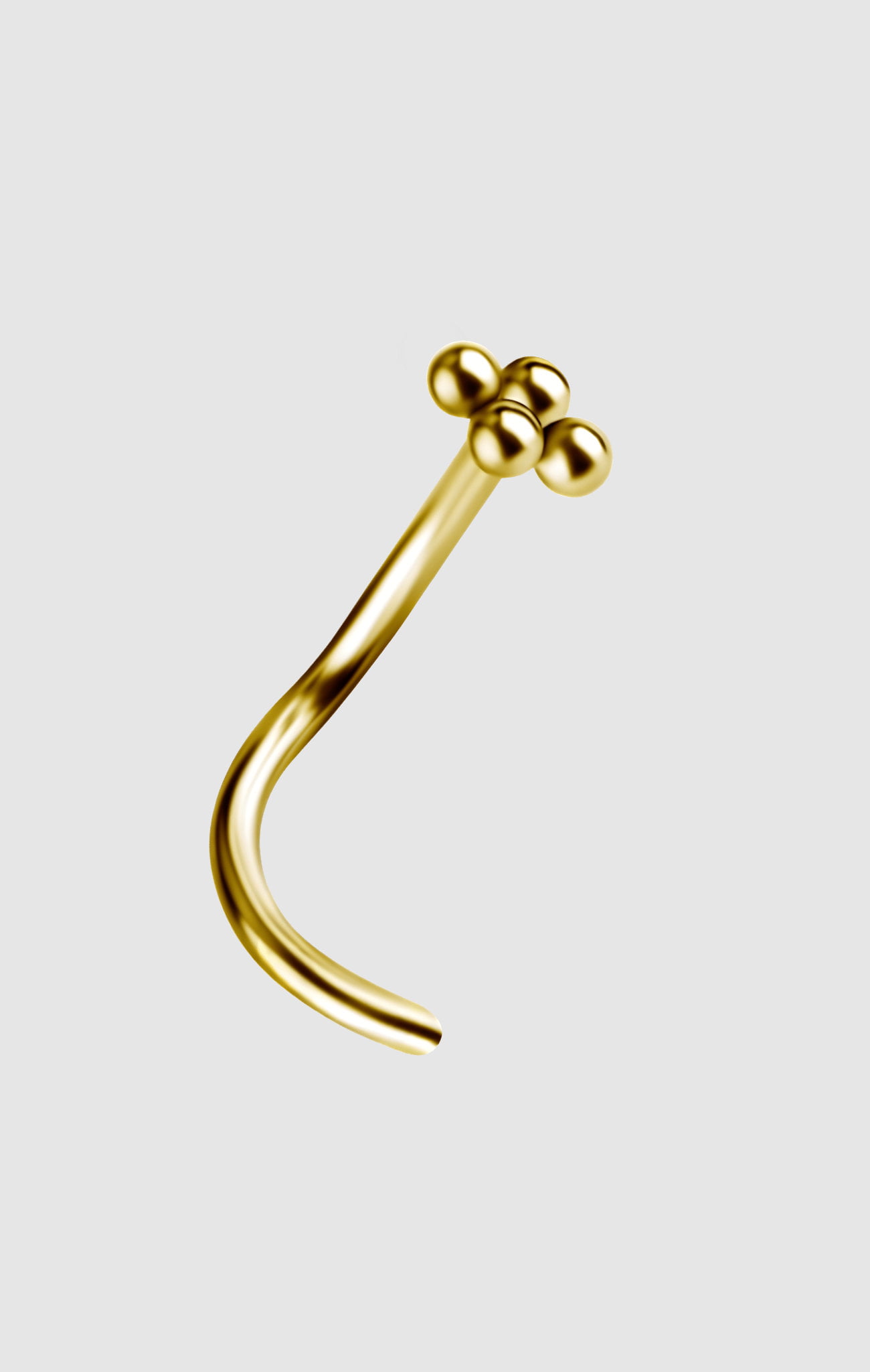 Pixie Dots titanium nose stud available in silver and gold PVD, suitable for initial nostril piercings.