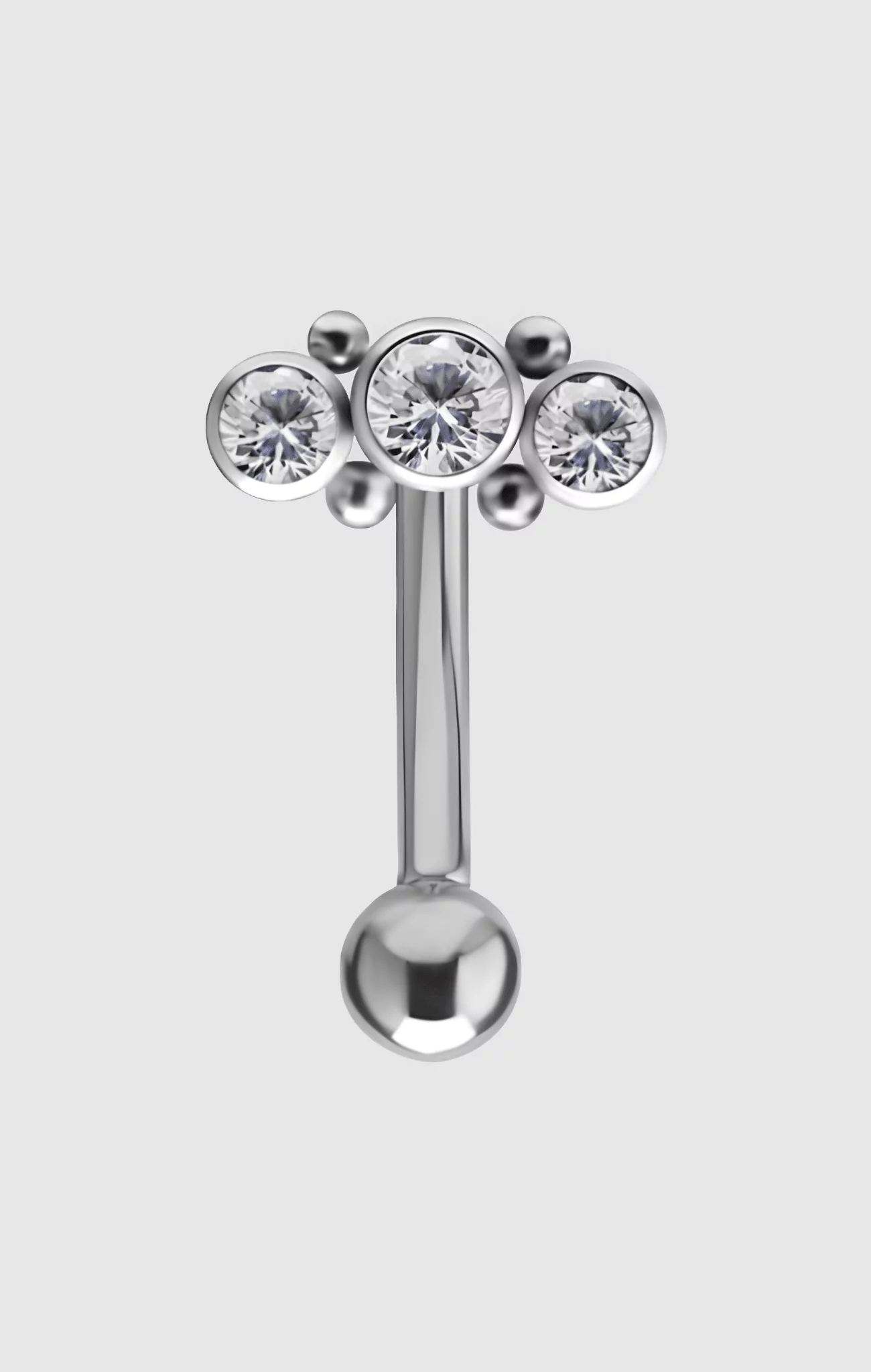 Zicron Dazzle titanium banana bar jewel with zicronia stones jewelry.